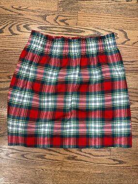 J. Crew Red Plaid Mini Skirt Size 2